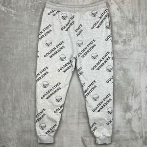 NBA Golden State Warriors All Over Print Fleece Joggers Gray Mens XL